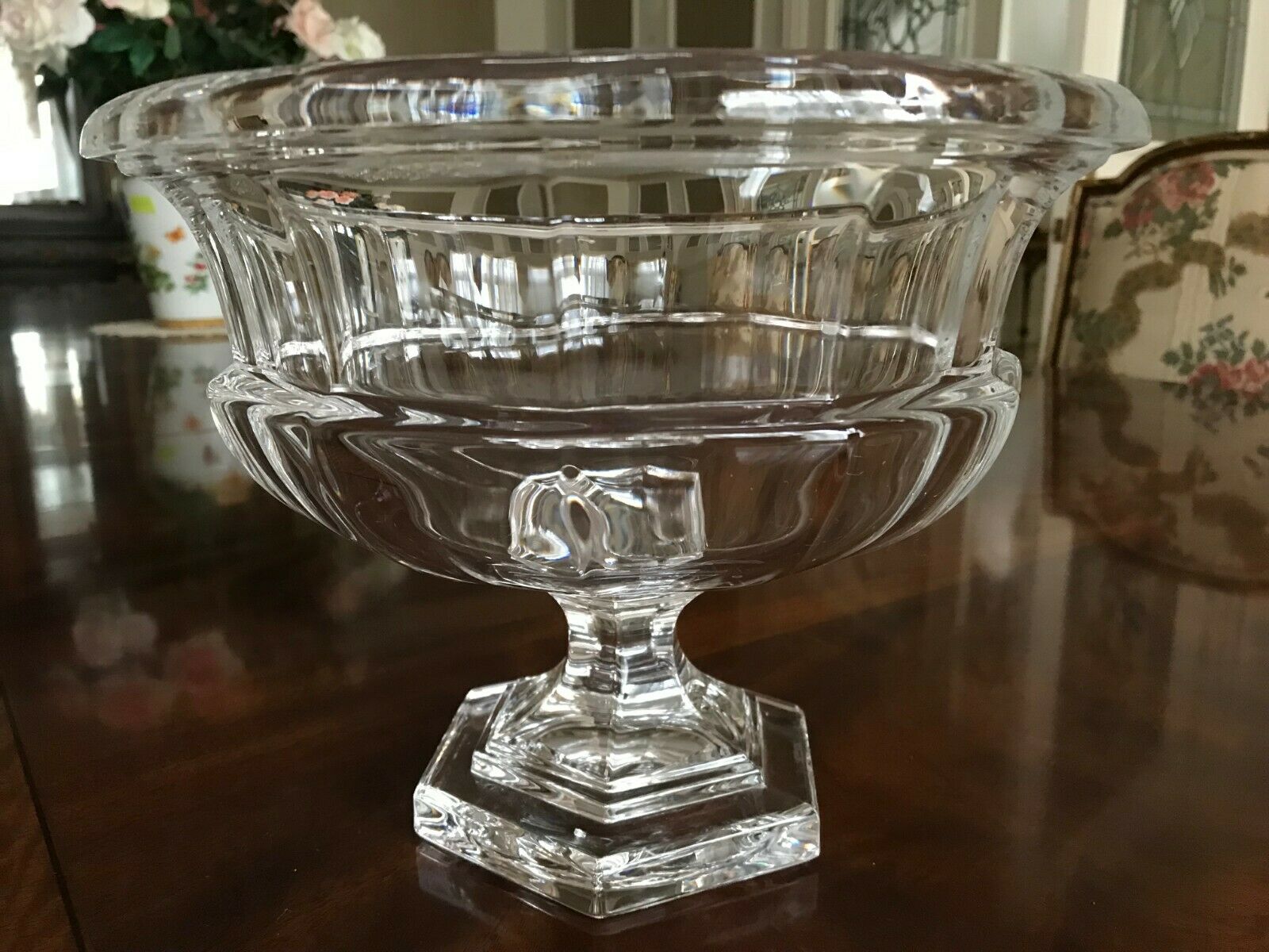 Crystal Footed  Heavyweight  Centerpiece Bowl