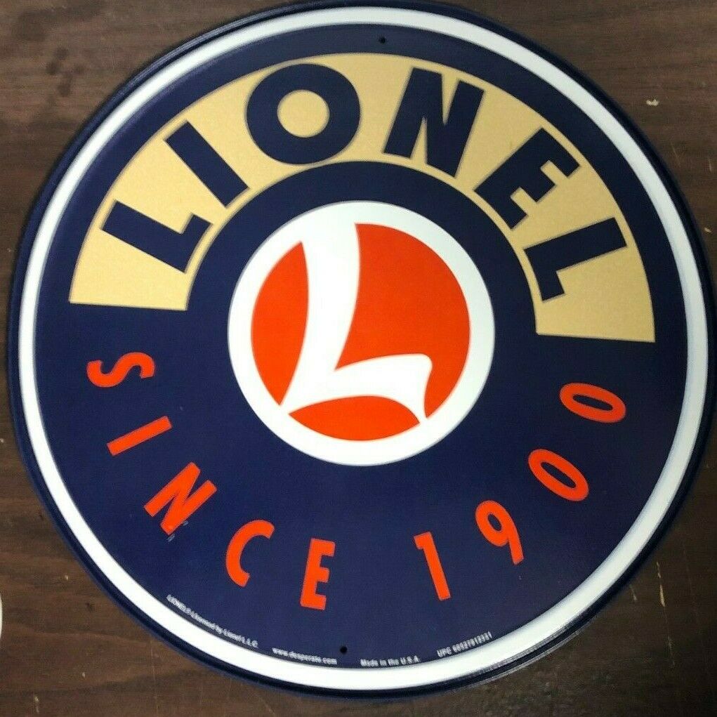 ~ Lionel Since 1900 ~12" Round Metal Wall Sign Train Railroad Engine Caboose