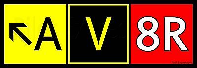 "av8r" (aviator) Airport Taxiway Sign Aviation Stickers For Pilots! Crew Sticker