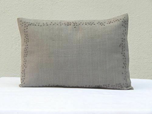 Gitika Goyal Home Chikanwork Cushion Cover Mosaic Design, 16 X 12, Grey