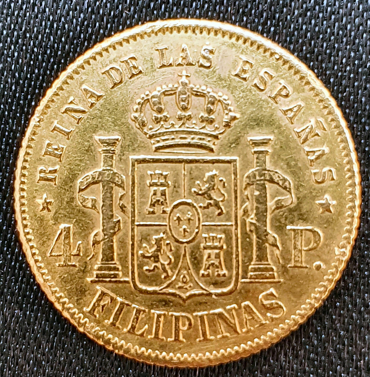 Isabel Ii 4 Weights 1863 Manila Philippines Gold @excellent@@