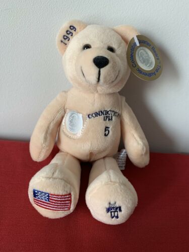 Collectable Vintage 'timeless Toys' Plush Quarter Bear Connecticut W/ Tag 1999