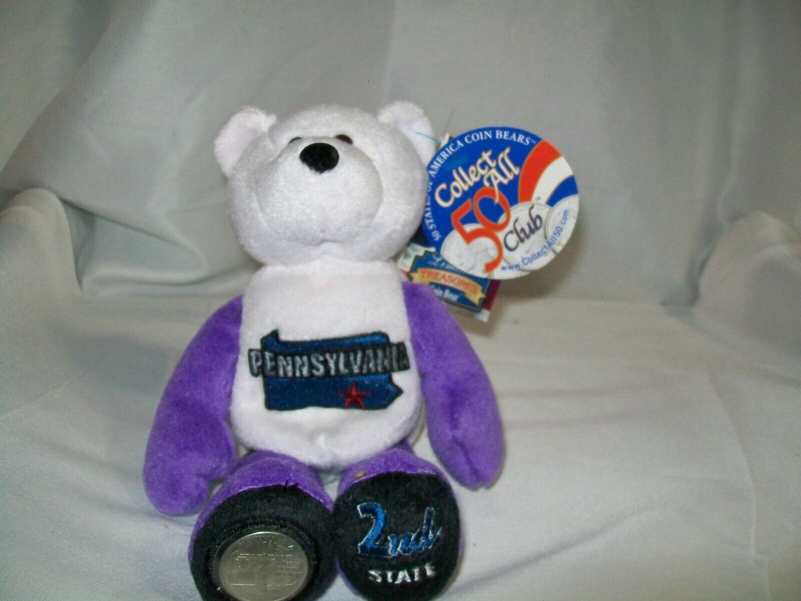 Brand New With Tags Pennsylvania 2nd State Limited Treasures Coin Bear