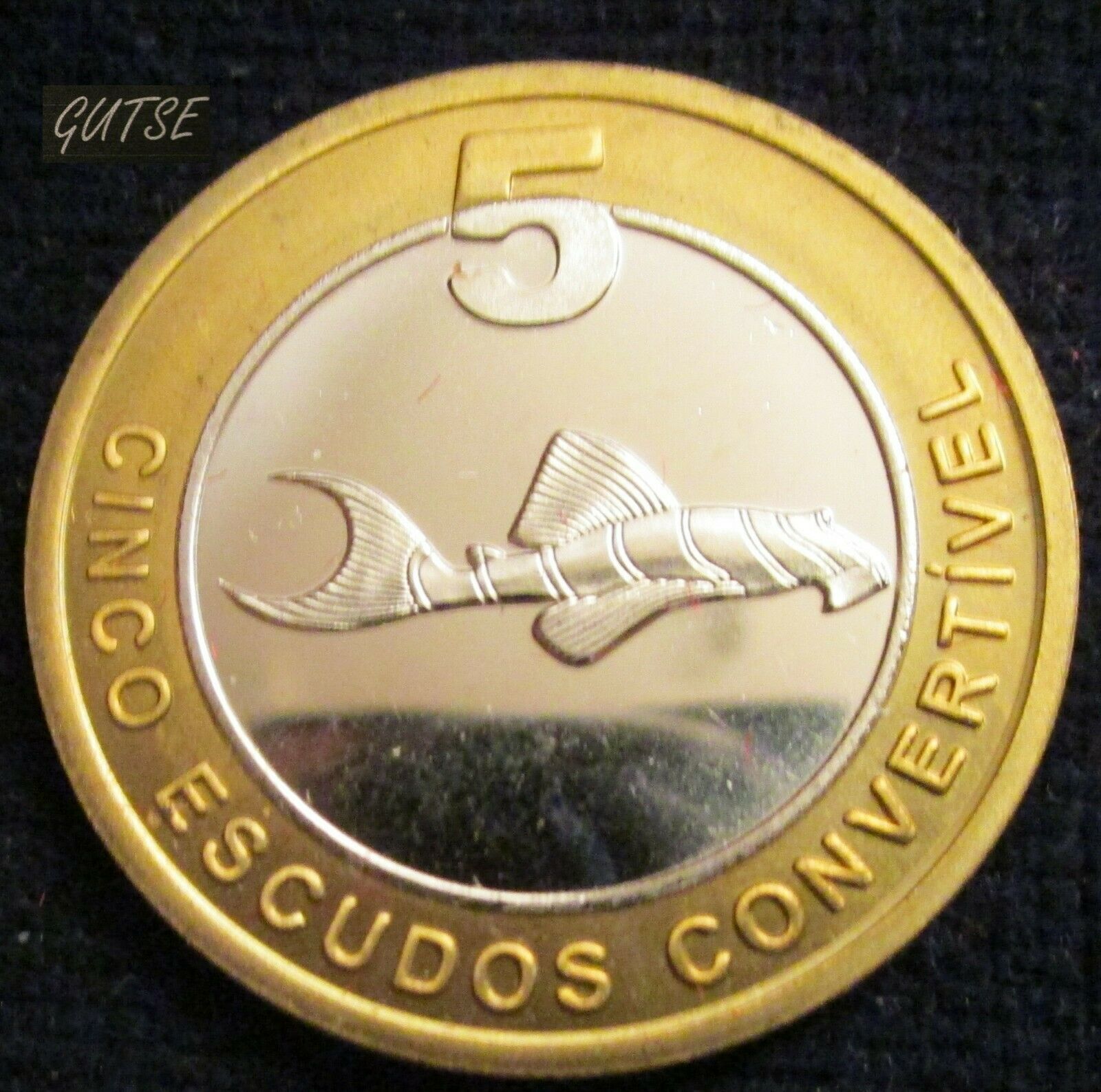 Cabinda (angola), 5 Escudos 2005, Ramora Fish, Uncirculated.