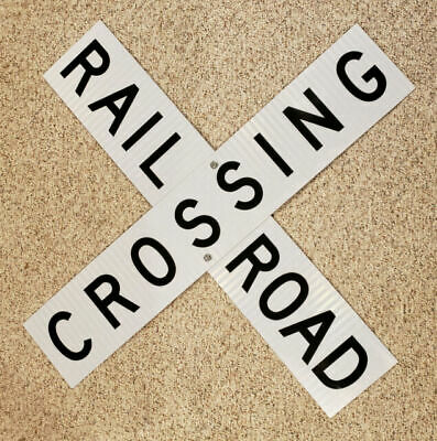 Railroad Crossing Metal Sign 18” Aluminum Crossbuck - Outside /inside Decor