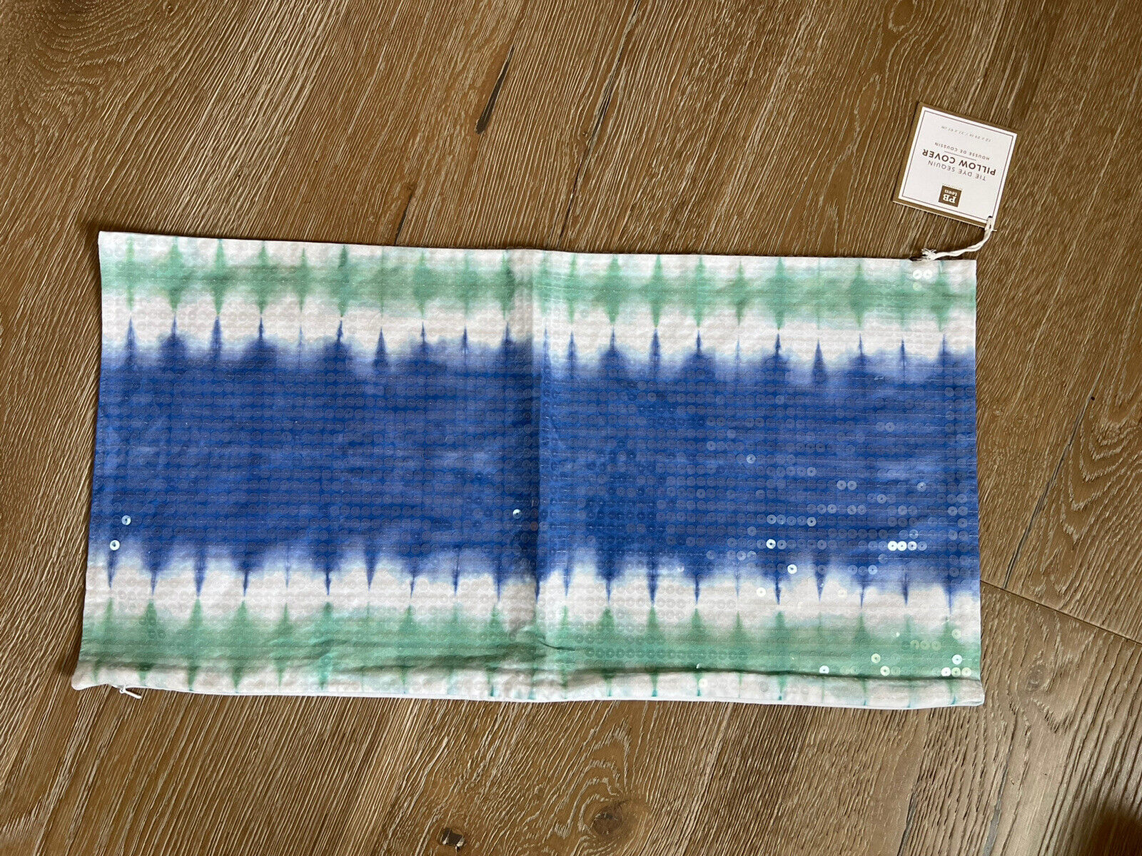 Pottery Barn Teen Blue Sequined Pillowcase Sham Green 12 X 24 Tie Dye