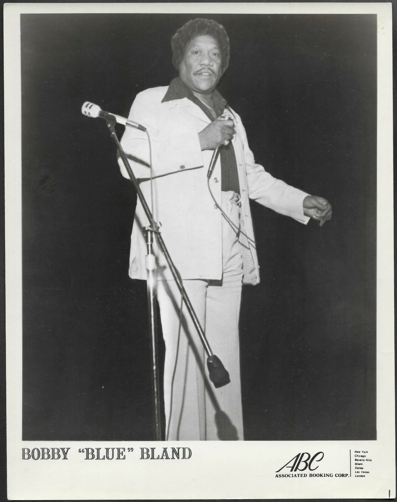 Bobby Blue Bland Blues Vocalist Original 1970s Agency Promo Photo